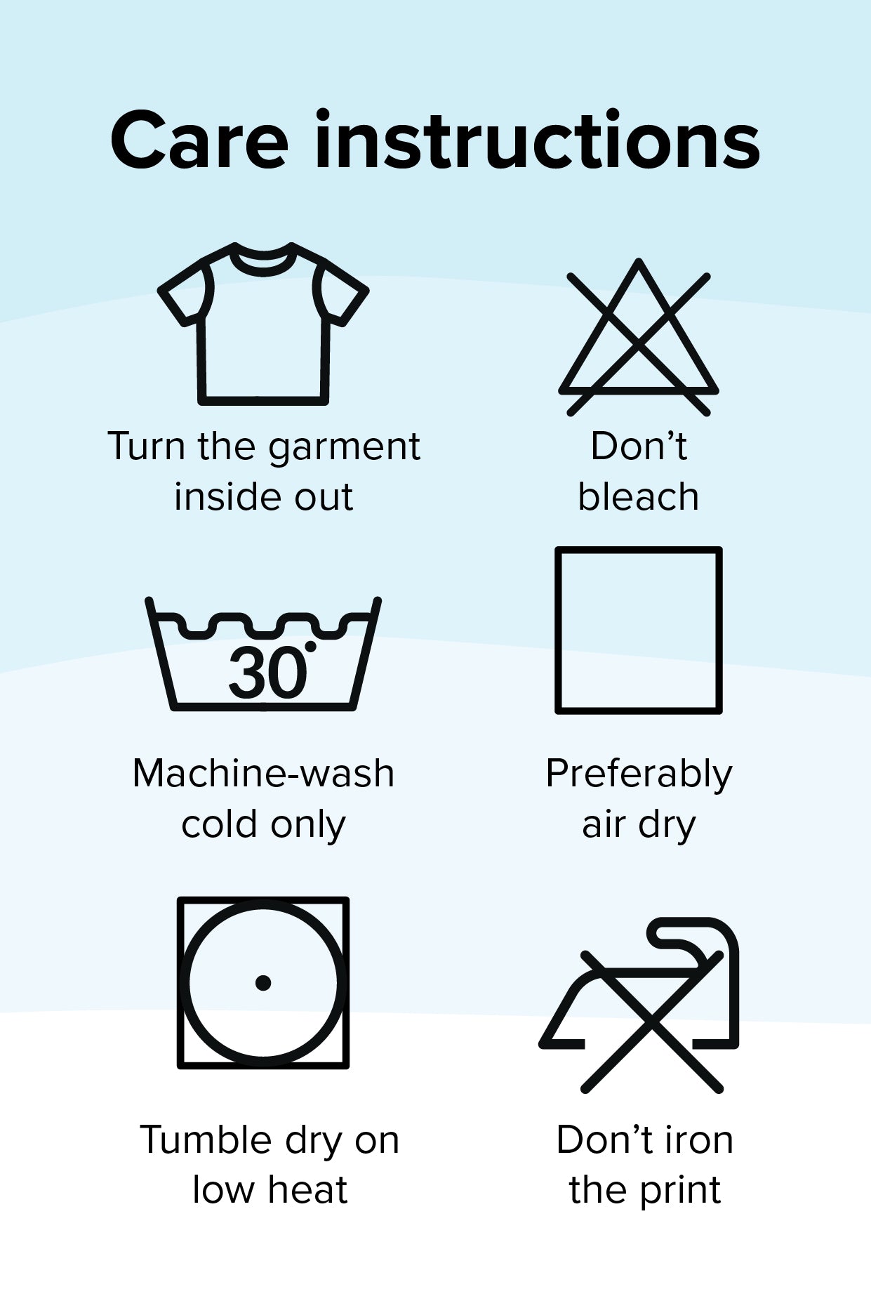 Garment care instructions