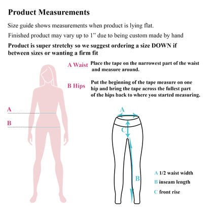 Yoga leggings measurement size chart