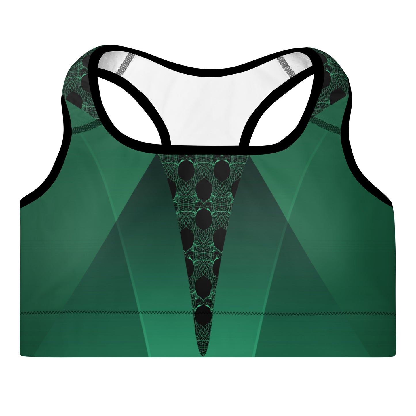 Green Dream Big sports bra front close up