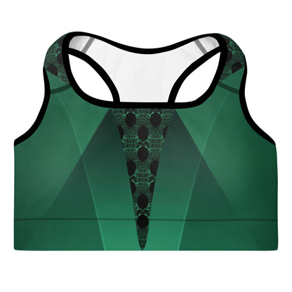 Green Dream Big sports bra front close up