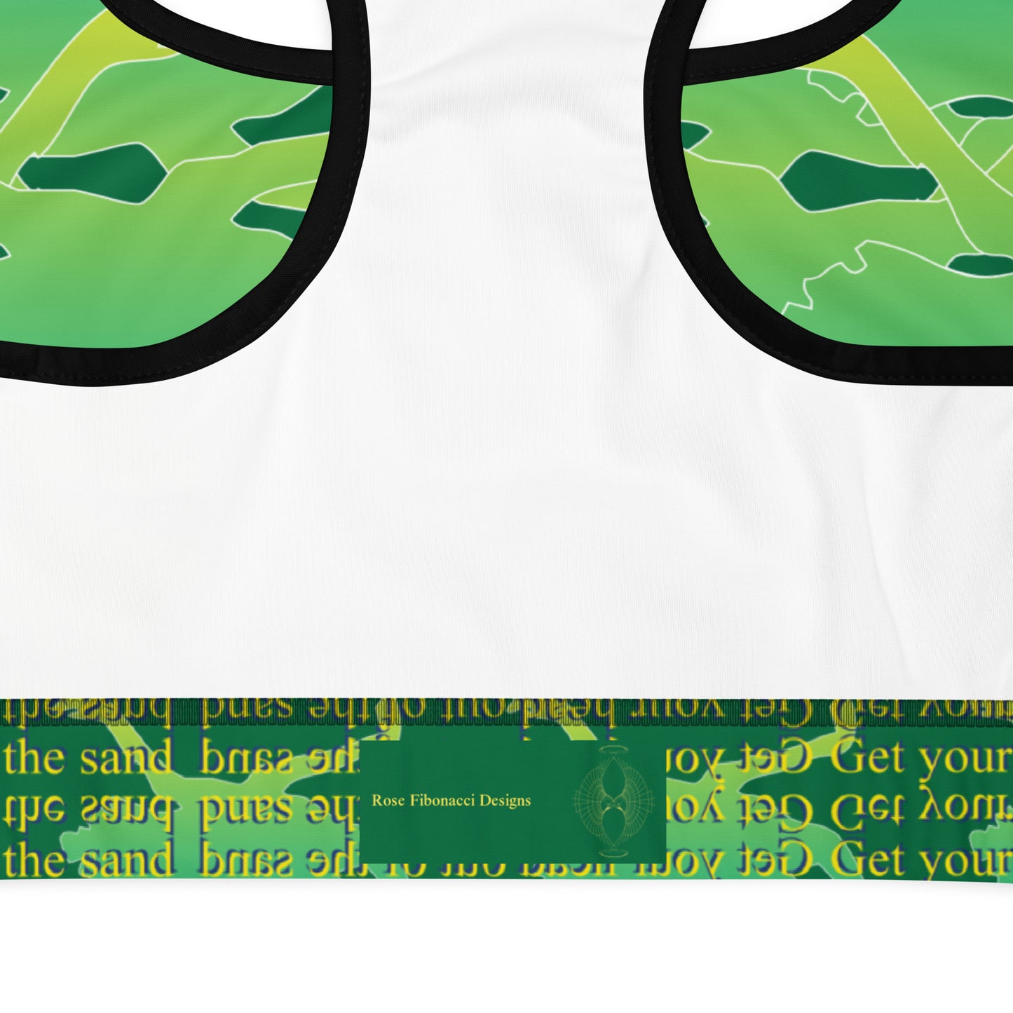 Lime Green Patterned Sports Bra