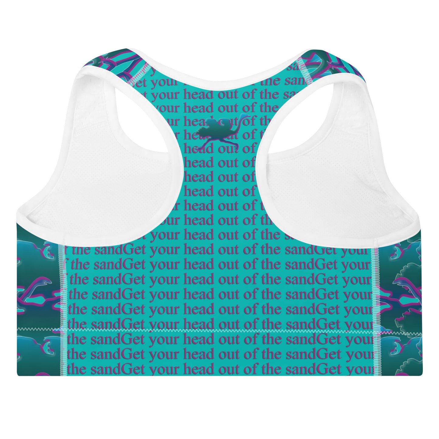 Turquoise, Green Ostrich Sports Bra