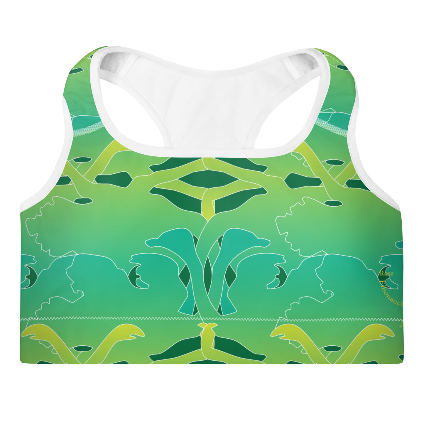 Lime Green Patterned Sports Bra